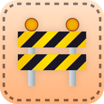 An icon representing something under construction. 